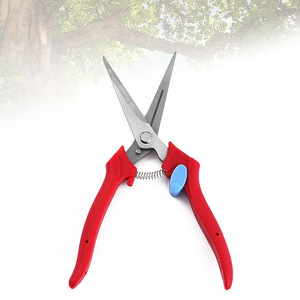 Sécateur semi-automatique pour fruits, en acier inoxydable, avec poignée en plastique rouge, outil de jardinage manuel pour la taille des arbres fruitiers - Product Image 2