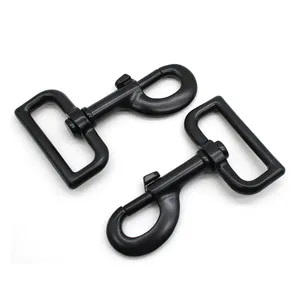 Ganci a Clip per aragosta in metallo in lega di zinco da 38mm per animali domestici gancio a scatto girevole nero per guinzaglio per animali domestici