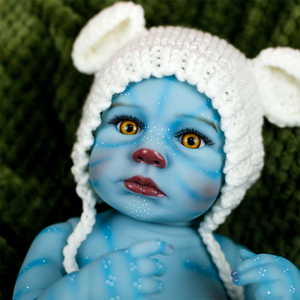 Lifereborn 46cm 18 pulgadas Alien pintado Reborn Baby Dolls <span class=keywords><strong>Avatar</strong></span> dibujo realista bebé modelo muñecas juguetes con vinilo completo - Product Image 5