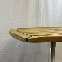 Plateau de table en teck en forme de baril 500x700mm, 19,7x27,5 pouces, incrustation étoile, pour bateau, yacht, caravane TH5070