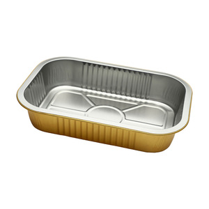 กระทะอลูมิเนียมฟอยล์เกรดอาหารแบบใช้แล้วทิ้งกระทะสี่เหลี่ยมสีทองสีดำขนาด1000มล. พร้อมฝาปิด - Product Image 5