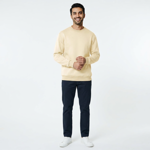 Sweat-shirt à col rond pour homme en coton brossé intérieur en polaire épais doux à manches longues pour une utilisation par temps froid - Product Image 1