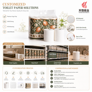 <span class=keywords><strong>Papier</strong></span> <span class=keywords><strong>toilette</strong></span> de luxe en vrac, doux, 3 plis, gaufré, multi-plis, motif floral de feuilles de grenade et de cuivre, inspiré de la Route de la Soie de l'Ouzbékistan - Product Image 4