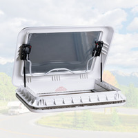Puits de lumière pour camping-car 700x500mm avec lumière LED Fenêtre de toit de caravane Puits de lumière RV blanc étanche