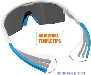 Lunettes de soleil de sport personnalisées de haute qualité avec monture blanche UV400 pour la course à pied, le cyclisme, l'escalade et le VTT - Product Image 4