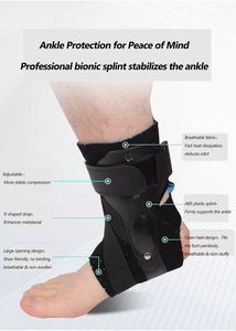 Attelle de cheville réglable avec éclisses latérales, support respirant à compression pour la récupération des blessures sportives et la prévention des entorses - Product Image 2