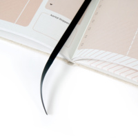 Impression personnalisée Soins personnels Planificateur quotidien A5 Couverture en tissu de lin à couverture rigide Manifestation Journal de bien-être Cahier de travail