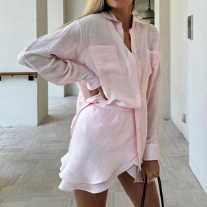 Nouvel ensemble 2 pièces décontracté pour femme : jupe et chemise de plage pour les vacances d'été - Product Image 6