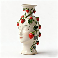 Vase en céramique haut de gamme 3D Muse Strawberry pour la décoration de la maison et les collections