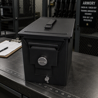 Boîte à munitions ronde avec serrure à combinaison, étanche, portable, durable, grande capacité, pour le stockage sécurisé des munitions