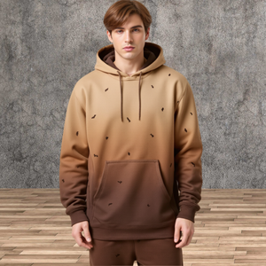 TKAN275 Venta al por mayor Color sólido Impresión Bordado Gráfico Mens Hoodies Casual Oversized Gradient color Sudadera con capucha - Product Image 3