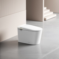 WC intelligent monobloc sur pied avec siège chauffant, couvercle automatique, lavage/séchage à chaud, télécommande, double chasse à siphon, grande remise
