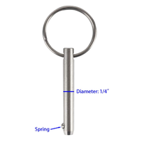 4 pièces en acier inoxydable Diamètre 1/4 "Longueur utilisable 1-1/2" Longueur hors tout 2 "Bimini Top Pin Marine Hardware Quick Release Pin
