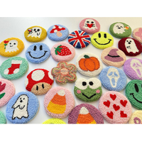 Y2K nouveauté cadeaux idée à la main poinçon aiguille sous-verres fleur coeur sourire tasse à café tapis pour la maison et la cuisine décor
