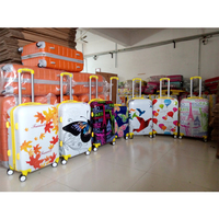 Valise papillon Alibaba fabriquée en Chine, lot de 4 pièces (20, 24, 28 pouces) avec trousse de maquillage 12 pouces