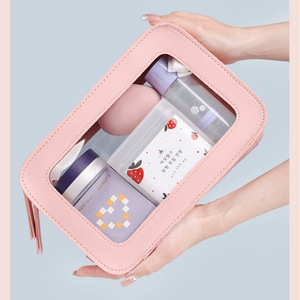 Cross-border spot transparent zippered cosmetic <b>box</b> toiletry bag travel cosmetic <b>storage</b> bag large capacity <b>waterproof</b> cosmetic - Product Image 1