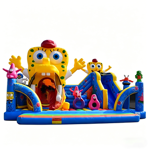 Nouvelle conception de château gonflable pour enfants, style dessin animé sous-marin, avec toboggan et zone de saut - Product Image 2
