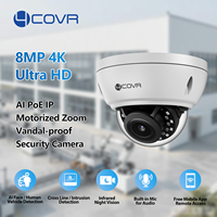 Caméra de sécurité 4COVR 8Mp 4K Full HD PoE filaire IP67 avec détection de visage IA, détection d'intrusion, vision nocturne IR, vidéosurveillance CCTV