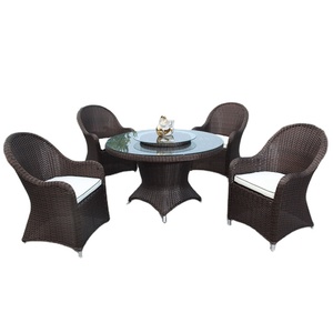 5 Pieces <strong>Rattan</strong> Wicker <strong>Dining</strong> Set Outdoor <strong>Furniture</strong> <strong>Garden</strong> Wicker Rotated <strong>Dining</strong> Table &amp; Chair <strong>Furniture</strong> - Product Image 1