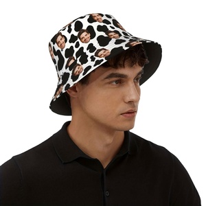 Chapeau seau unisexe à imprimé visage personnalisé, accessoire de mode d'été avec motif de dessin animé pour les voyages en plein air et les streetwear pour hommes et femmes - Product Image 5