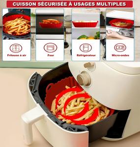 Forros Cuadrados de Silicona para <span class=keywords><strong>Freidora</strong></span> de <span class=keywords><strong>Aire</strong></span> Resistentes al Calor 450°F FDA LFGB Olla Reutilizable para <span class=keywords><strong>Freidora</strong></span> de <span class=keywords><strong>Aire</strong></span> de 3-8 QT Accesorios para Horno Microondas - Product Image 4