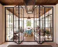Porte intérieure américaine pliante en acier de qualité supérieure Offre Spéciale Porte en verre pliante de style contemporain