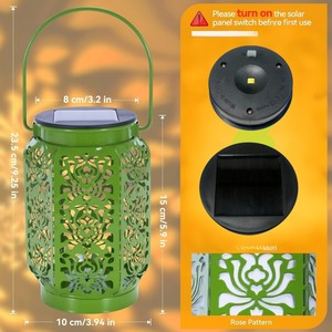 <b>Solar</b> Garden <b>Lanterns</b> Outdoor LED Projection Light Hollow Design Decorative <b>Hanging</b> Light For Courtyard Landscape Lighting - Product Image 4