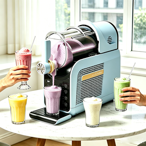 Machine à slush OEM certifiée CE&CB, <span class=keywords><strong>2</strong></span>-en-1 pour slush et crème glacée molle, 180W, 1,8L, système intelligent de réversal de vis automatique - Product Image 1