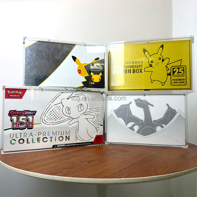 TCG High Grade Acrylic Pokemon Celebrations Ultra Premium Collection 151 Charizard UPC 25th Anniversary Golden Box Display Case
