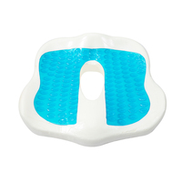 Coussin de siège ergonomique en mousse à mémoire de forme avec gel rafraîchissant, forme en U, pour soulager la pression sur le coccyx et les douleurs aux hanches, avec housse rafraîchissante