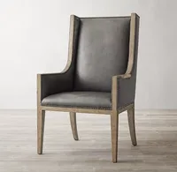 Chaise à dossier haut de style moderne des années 1950 de la dynastie Sassanide, chaise de salle à manger en cuir Ames