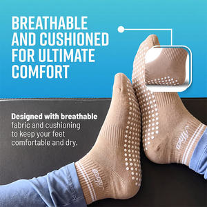 Chaussettes de yoga et de Pilates en coton à marque privée Bilu avec grip antidérapant respirant pour la vente au détail - Product Image 2