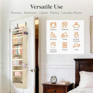 Over The Door Organizer 10 Section <b>Hanging</b> <b>Storage</b> With Clear Window Foldable For Closet Bathroom Bedroom Organization - Product Image 4