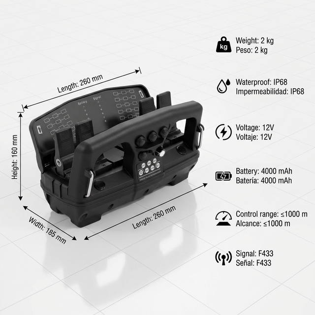 4-Joystick Remote Wireless Radio Controller with Electromagnetic Clutch Configuration