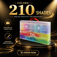 Ensemble de crayons de couleur solubles dans l'eau, 210 couleurs, crayons de dessin à l'aquarelle à haute teneur en pigments dans un étui portable pour artistes et étudiants