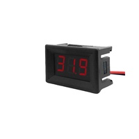 Mini 0.36 inci Layar LED Voltmeter Digital Panel Meter Rentang 0-100V DC Warna Merah Pengukur Tegangan dan Temperatur Mobil Listrik