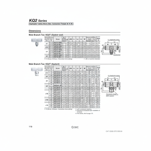 นิวเมติกส์แบบสัมผัสเดียว KQ2T10-01AS ชิ้นส่วนนิวเมติก SMC - Product Image 1