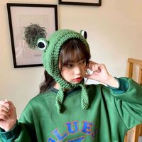Bonnet tricoté d'hiver Fashion Frog, style Hip-hop uni, accessoire de costume, cadeau, bonnet chaud d'hiver