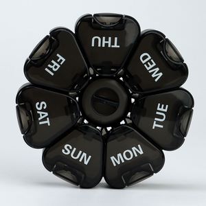 High Quality Petal Shape 7-Slot <b>Plastic</b> Pill Case for Capsules <b>Pocket</b> Size Medicine Holder Green - Product Image 4