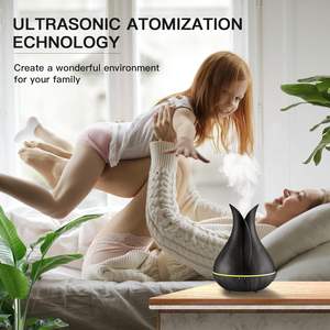 Humificador ultrasónico de aceites esenciales de 400 ml, diseño de florero con acabado de madera, difusor inteligente de vapor frío para el hogar, ¡en oferta! - Product Image 3