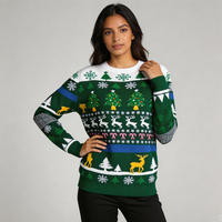 Pull en tricot personnalisé pour Noël, col rond, manches longues, pour les fêtes d'hiver