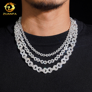 <span class=keywords><strong>Collana</strong></span> Infinity con Catena Cubana in Argento 925 e Moissanite, Stile Hip Hop, 6mm 8mm 13mm, Molto Popolare - Product Image 1