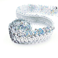 En gros 34 Couleurs Paillettes Dentelle Élastique Paillettes Bande Paillette Ruban Paillettes pour Robe de Danse