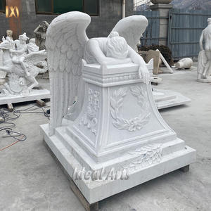 Statue d'ange gardien de marbre blanc, <span class=keywords><strong>prix</strong></span> usine, pilier avec cœur pour statue - Product Image 3