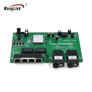 Wanglink-Interruptor de fibra óptica POE SKD CKD 4G2F Gigabit 10/100/1000M, 4 puertos POE + 2, 20KM, IEEE802.3AF/AT, 65W