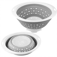 Silicone opvouwbare vergiet, uitklapbare zeef, ronde wasbak voor fruit en groenten