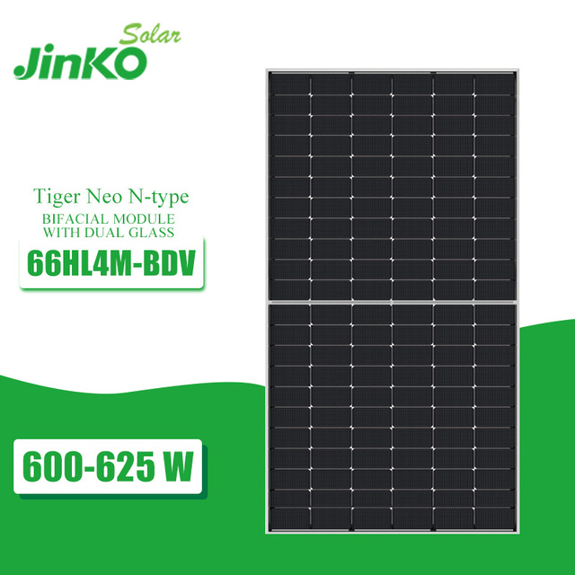 Jinko Solar PV Panel JKM600N-66HL4M-BDV 600w 605w 610w 615w 620w Solar Panels 132 Cells for Solar Energy System