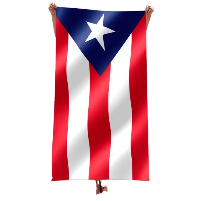 Роскошные Пользовательские банные полотенца из Пуэрто-Рико с цифровой печатью, сублимационные пляжные полотенца, оптовая продажа