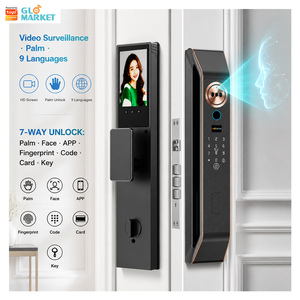 Glomarket Tuya Waterproof 4.5inch Hd Screen Video <strong>Camera</strong> Door <strong>Lock</strong> With 6068 Mortise Face Fingerprint Wooden Doors Smart <strong>Lock</strong> - Product Image 1