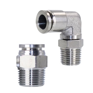 Conexiones Neumáticas de Empuje Rápido BSPP de Latón Niquelado con Rosca en T de Hofujng - Product Image 1